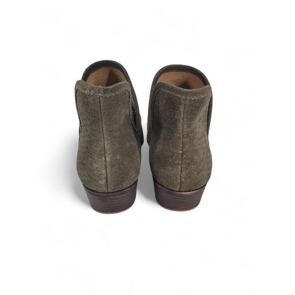 Lucky Brand Baley‎ Women's Ankle Booties Olive Suede Size 8.5 M Low Heel Western - Picture 7 of 7